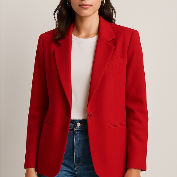 Essentials Jackets & Blazers - Vintage Career Essentials red wool blazer
